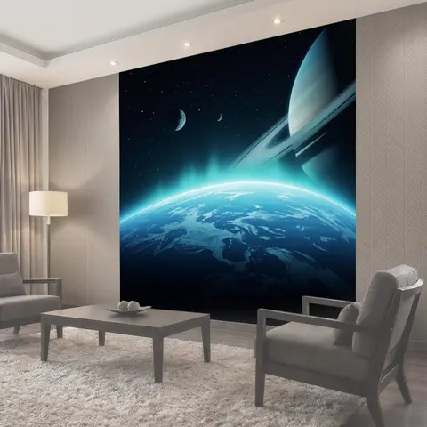 Фотообои Космический пейзаж с планетами