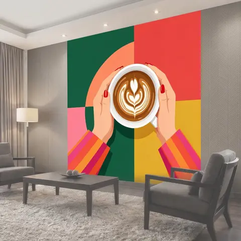 Фотообои Чашка кофе с латте-артом