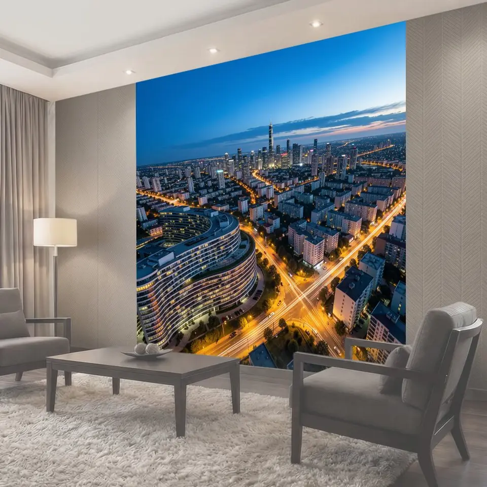 Фотообои Ночной мегаполис с высоты