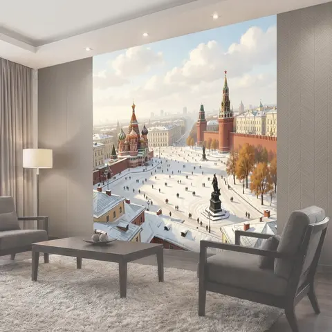 Фотообои Зимняя Москва с Кремлем