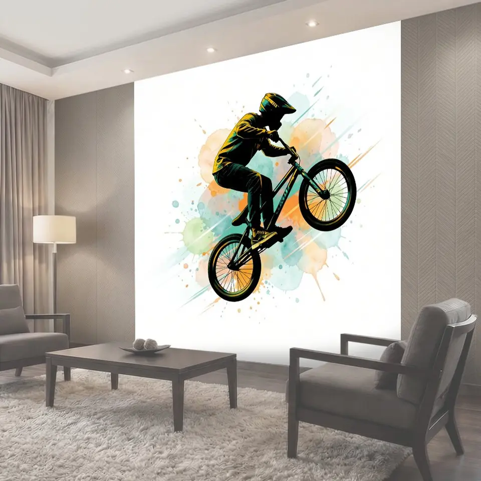 Фотообои Велосипедист в прыжке на BMX
