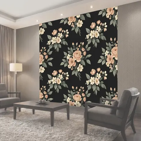 Фотообои Цветочные букеты на темном фоне