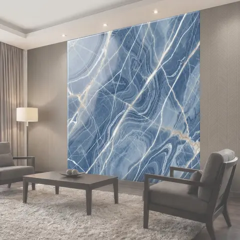 Фотообои Синие мраморные разводы с прожилками