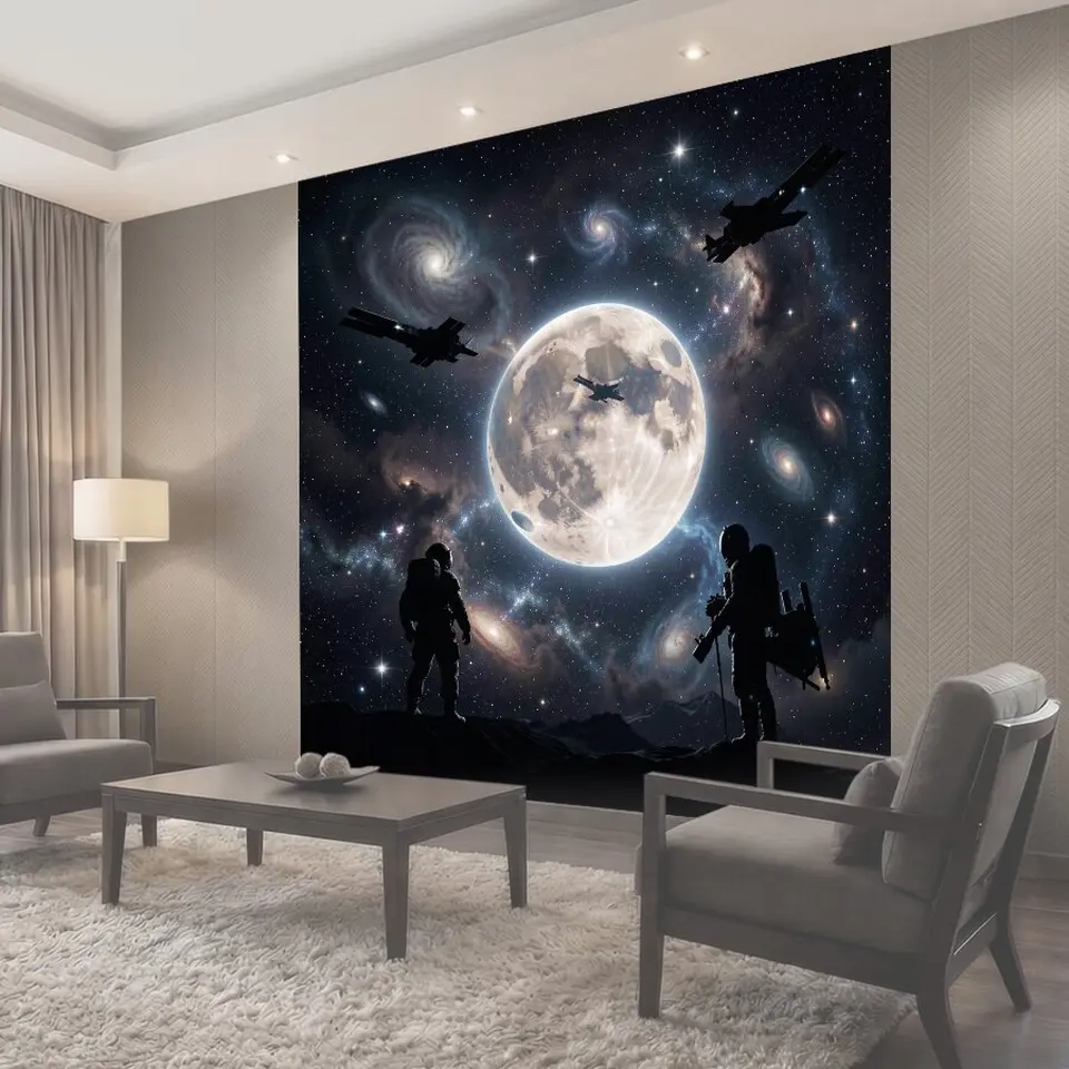 Фотообои Космические пилоты у луны