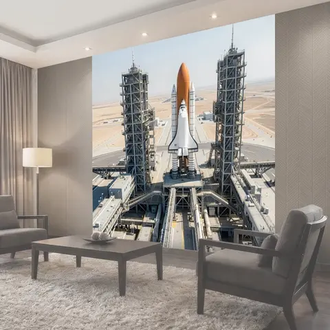 Фотообои Космический шаттл на стартовой площадке