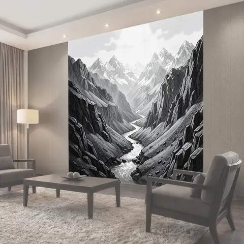 Фотообои Скалистое ущелье с рекой