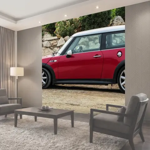 Фотообои Машина, красный, mini cooper