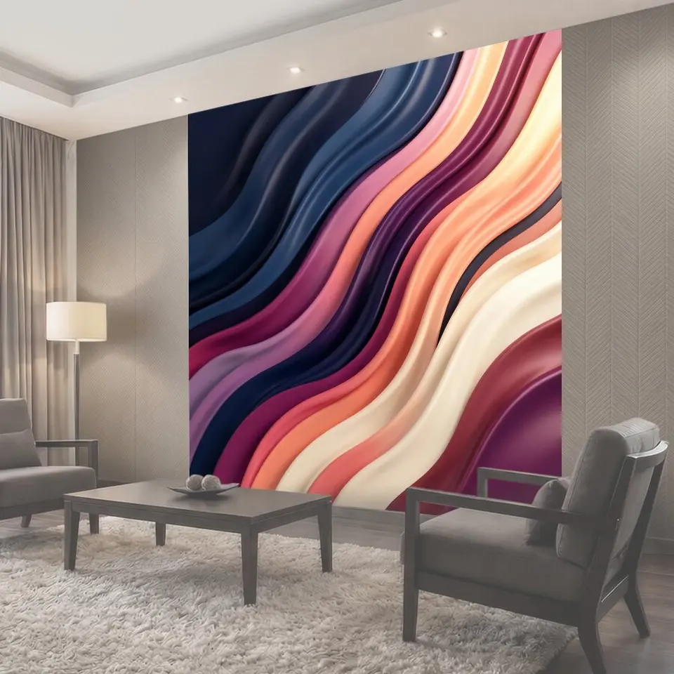 Фотообои Абстрактные волны в ярких оттенках