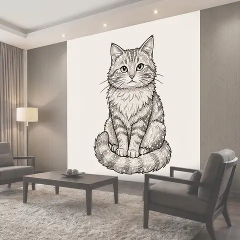 Фотообои Сидящая котика с блестками