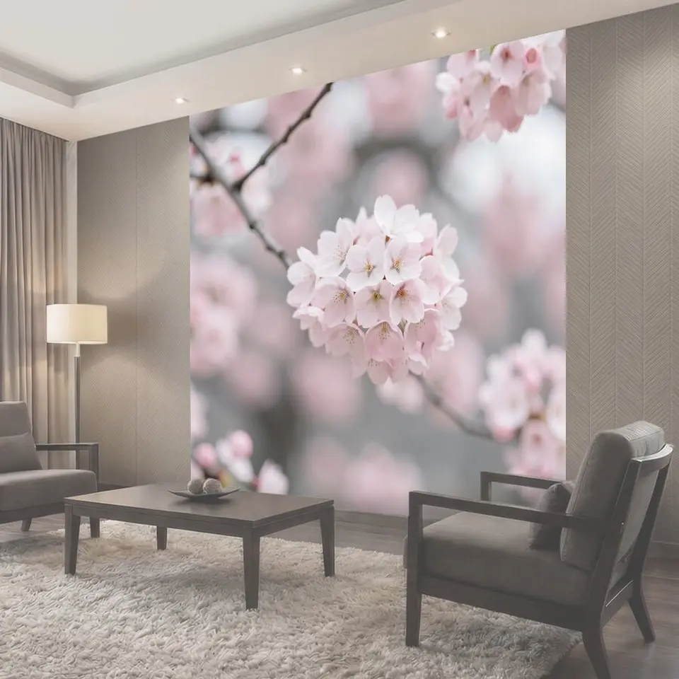 Фотообои Нежно-розовые цветы сакуры