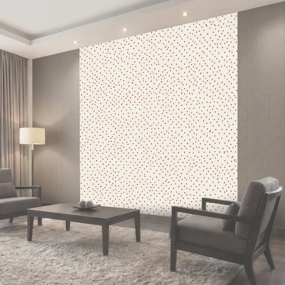 Фотообои Мелкий красный горошек