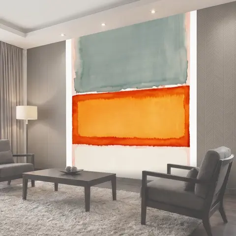Фотообои Марка ротко оранжевое в стиле акварель