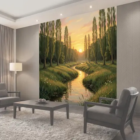 Фотообои Лесная река на закате