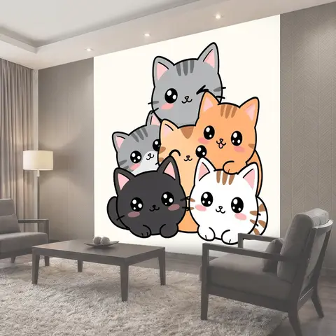 Фотообои Милые котята в обнимку
