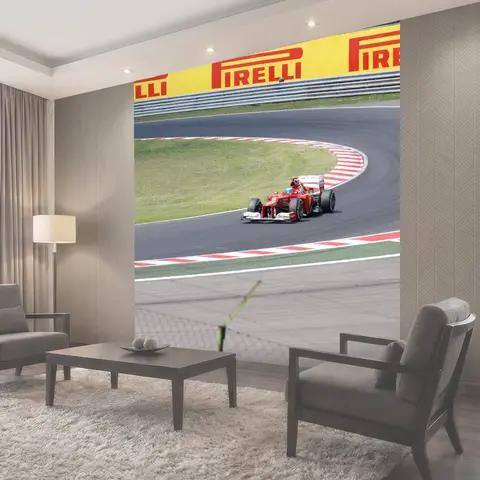 Фотообои Фернандо Алонсо в его Ferrari F1 спортивный автомобиль