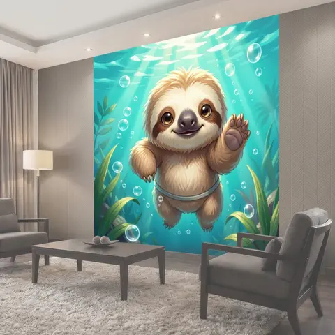Фотообои Милый ленивец под водой