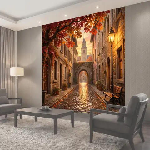 Фотообои Осенний европейский переулок