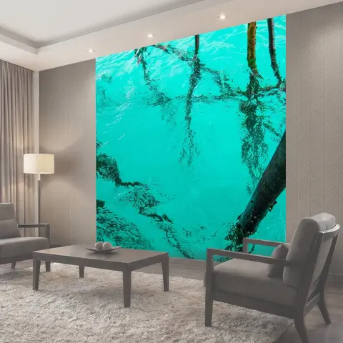 Фотообои Вода, прозрачный, бирюза