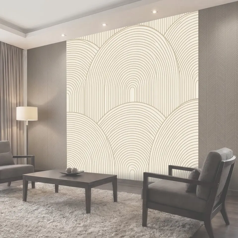 Фотообои Геометрический ряд арок в бежевом