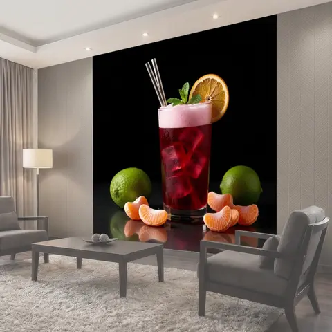 Фотообои Яркий цитрусовый коктейль с мятой