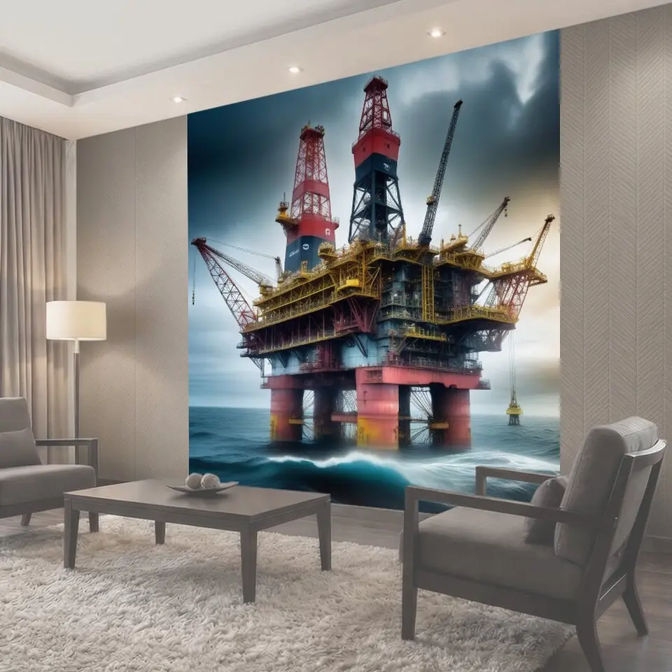 Фотообои Нефть, платформа, вышка добыча море