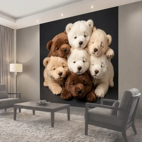 Фотообои Семь плюшевых медвежат