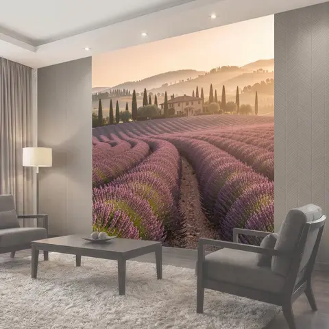 Фотообои Лавандовые поля у тосканской виллы