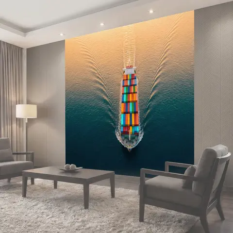Фотообои Контейнеровоз на морской глади