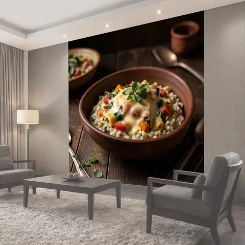 Фотообои Сырная паста с овощами
