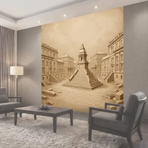 Фотообои Древний город с лестницами
