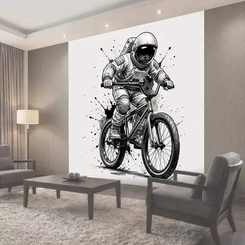Фотообои Космонавт на BMX велосипеде