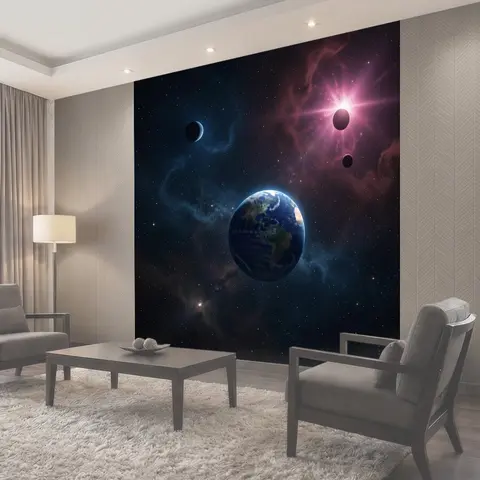Фотообои Космос с Землей и планетами