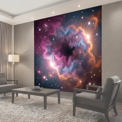 Фотообои Космическая туманность и звезды