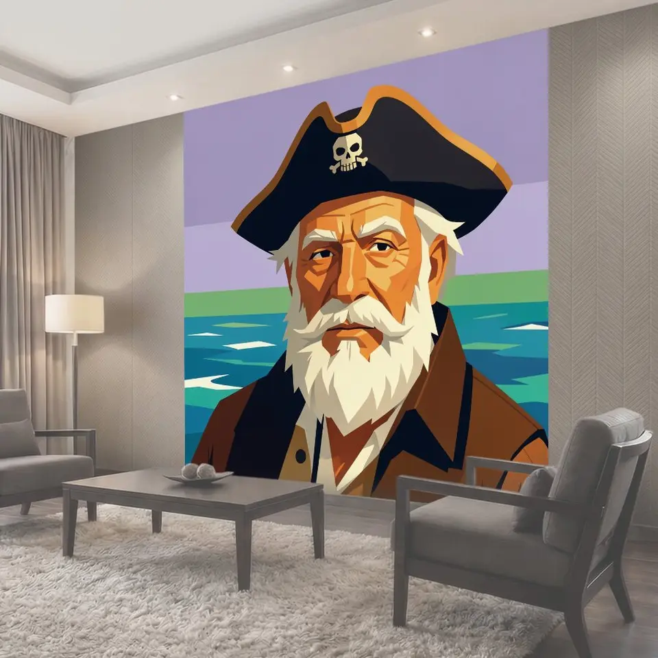 Фотообои Пиратский капитан на фоне моря