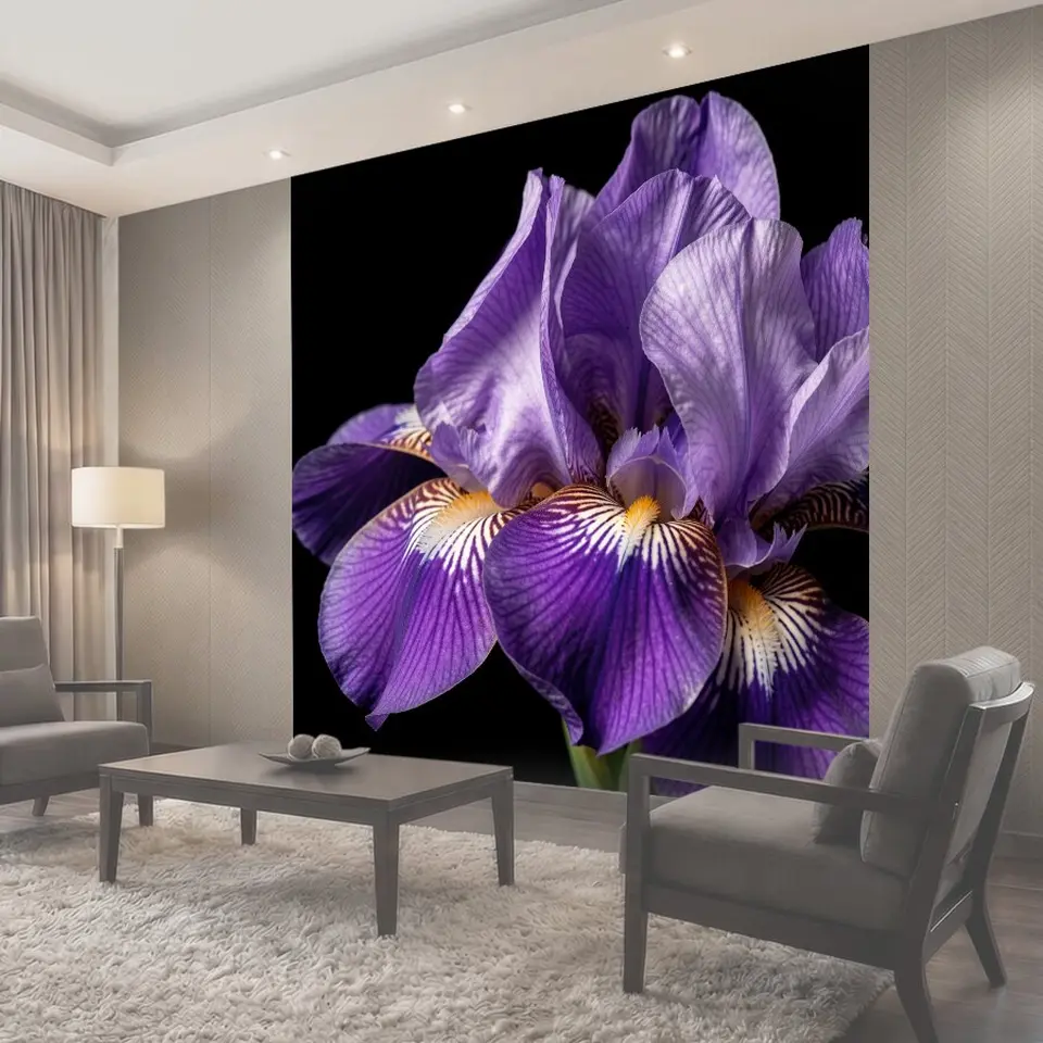 Фотообои Фиолетовый ирис крупным планом