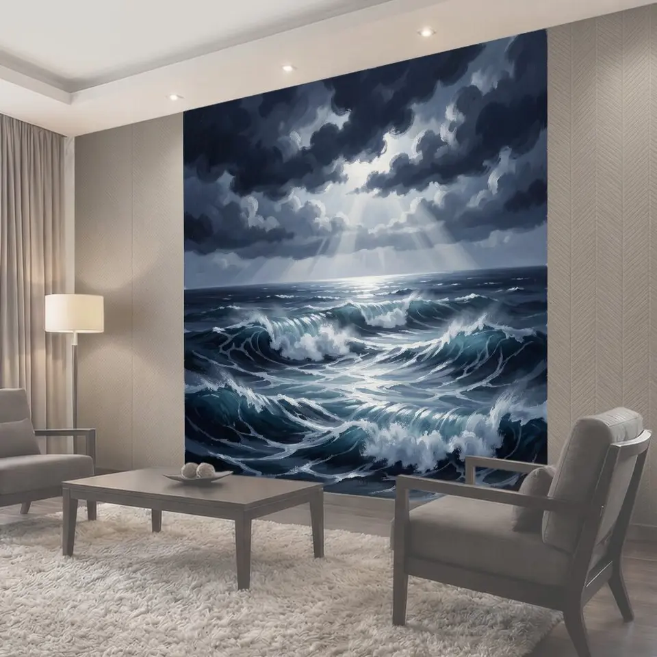 Фотообои Штормовое море под лучами