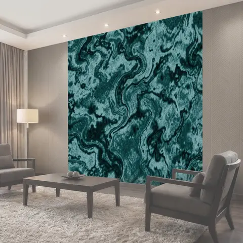 Фотообои Бирюзовые мраморные завитки