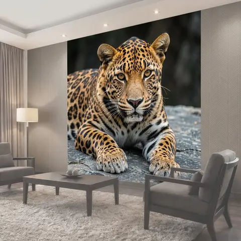Фотообои Леопард крупным планом