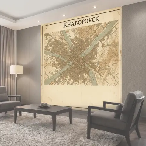 Фотообои Старинная карта Хабаровска