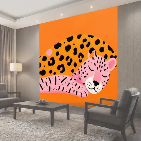 Фотообои Спящая розовая пантера