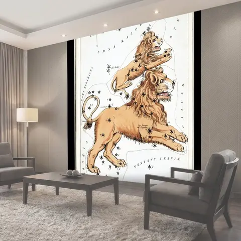 Фотообои Leo Vintage Zodiac Art Print Лев старинный знак зодиака лев винтаж зодиак
