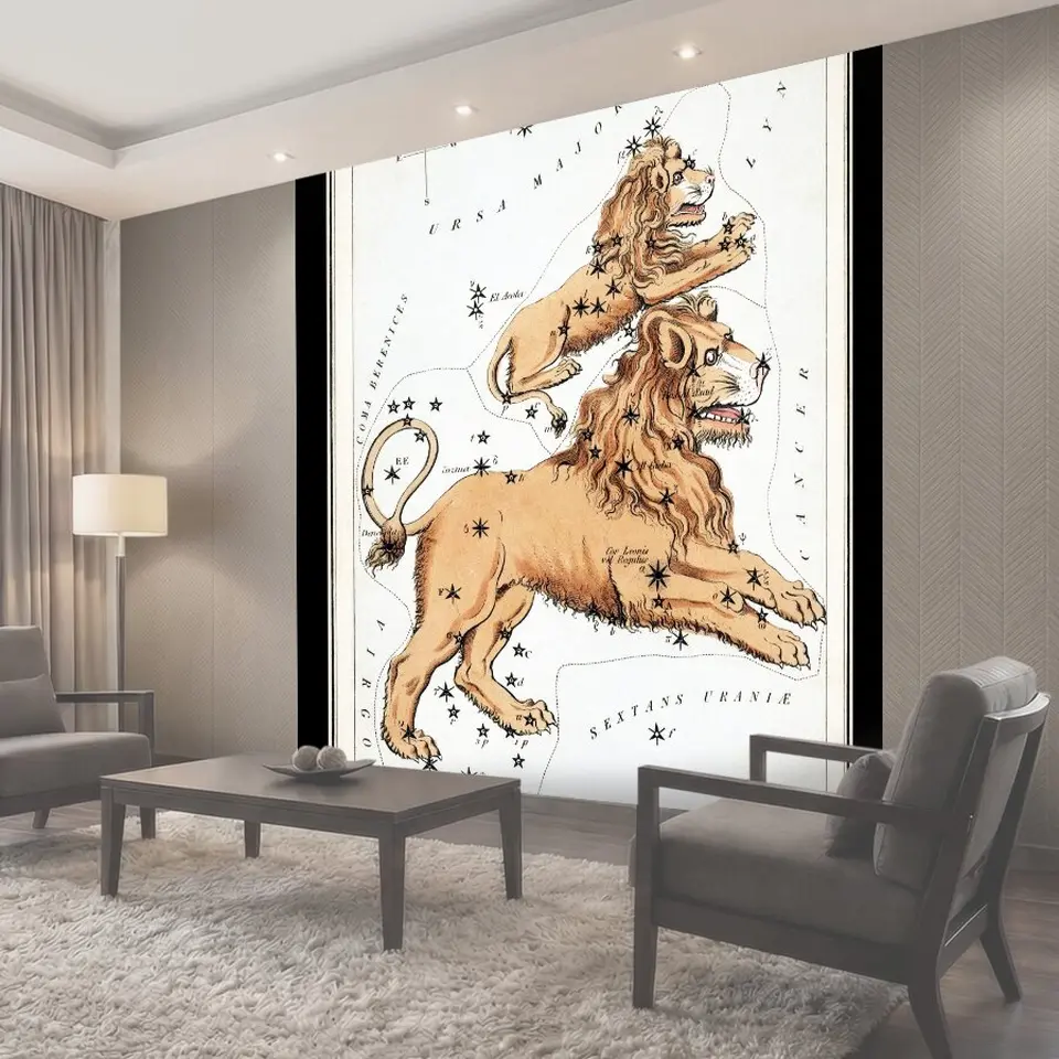 Фотообои Leo Vintage Zodiac Art Print Лев старинный знак зодиака лев винтаж зодиак