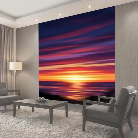 Фотообои Яркий закат над морем