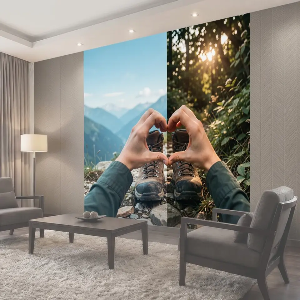 Фотообои Сердце из рук и ботинок