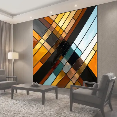 Фотообои Абстрактная геометрия в теплых тонах