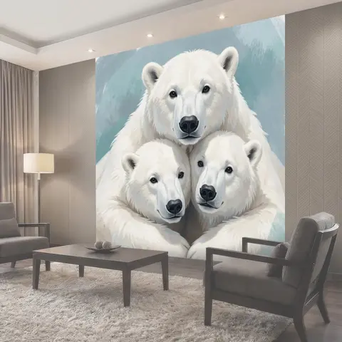 Фотообои Белые медведи в объятиях