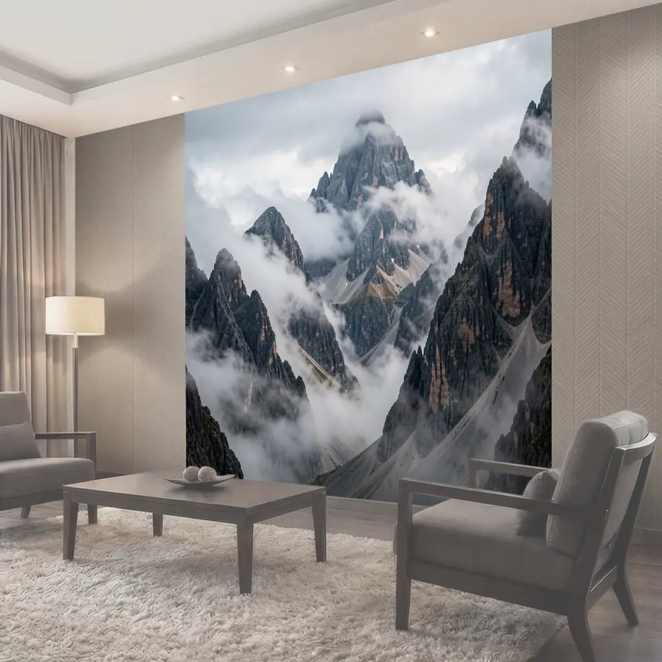 Фотообои Туманные скалистые вершины