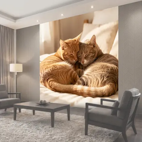 Фотообои Два кота, свернувшиеся клубком