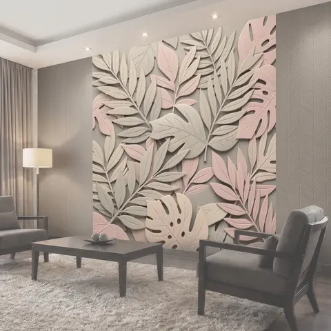 Фотообои Листья и папоротник в 3D