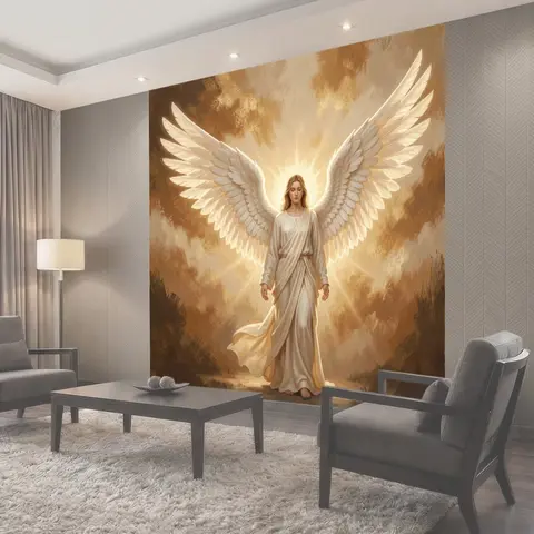 Фотообои Ангел с сияющими крыльями
